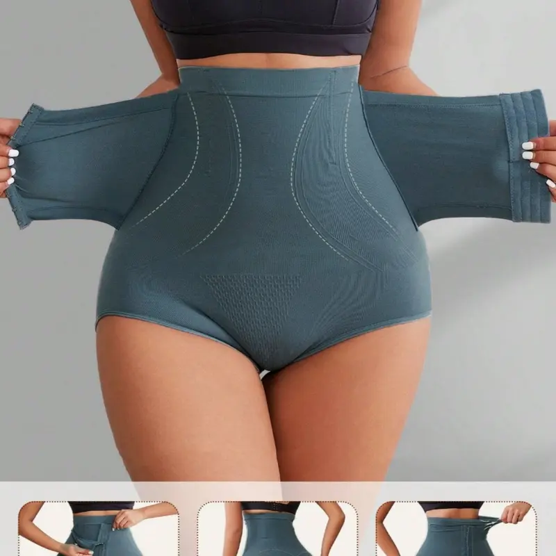【Black Friday】Women's High Waist Dual-Layer Compression Shapewear Briefs, Breathable Comfortable Underwear, High Stretch Shaper, Adjustable Hook & Eye Closure, Garment for Everyday Wear