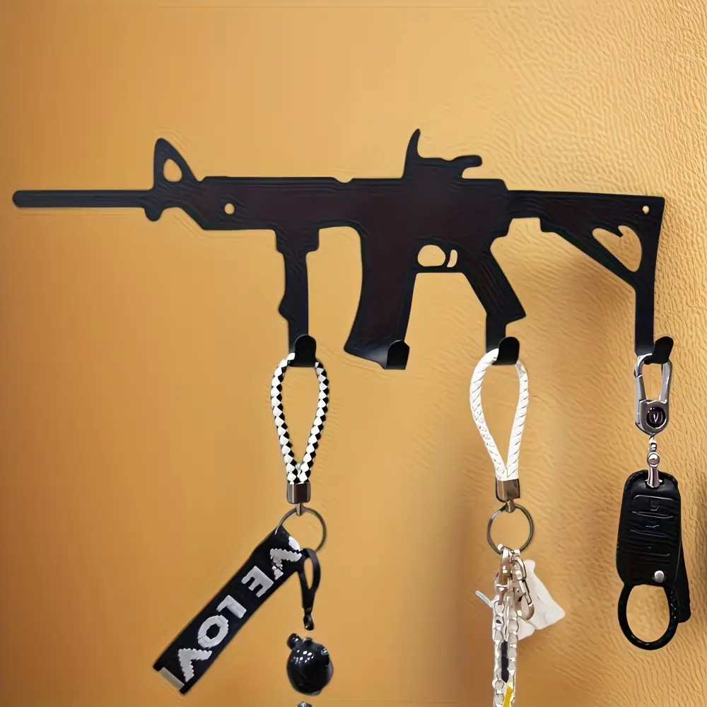 Metal Key Holder Rack, Key Hooks, Wall-Mounted Storage for Keys, Clothes, Towels, Ideal for Porch, Office, Hallway Decor, Dc-002 Model