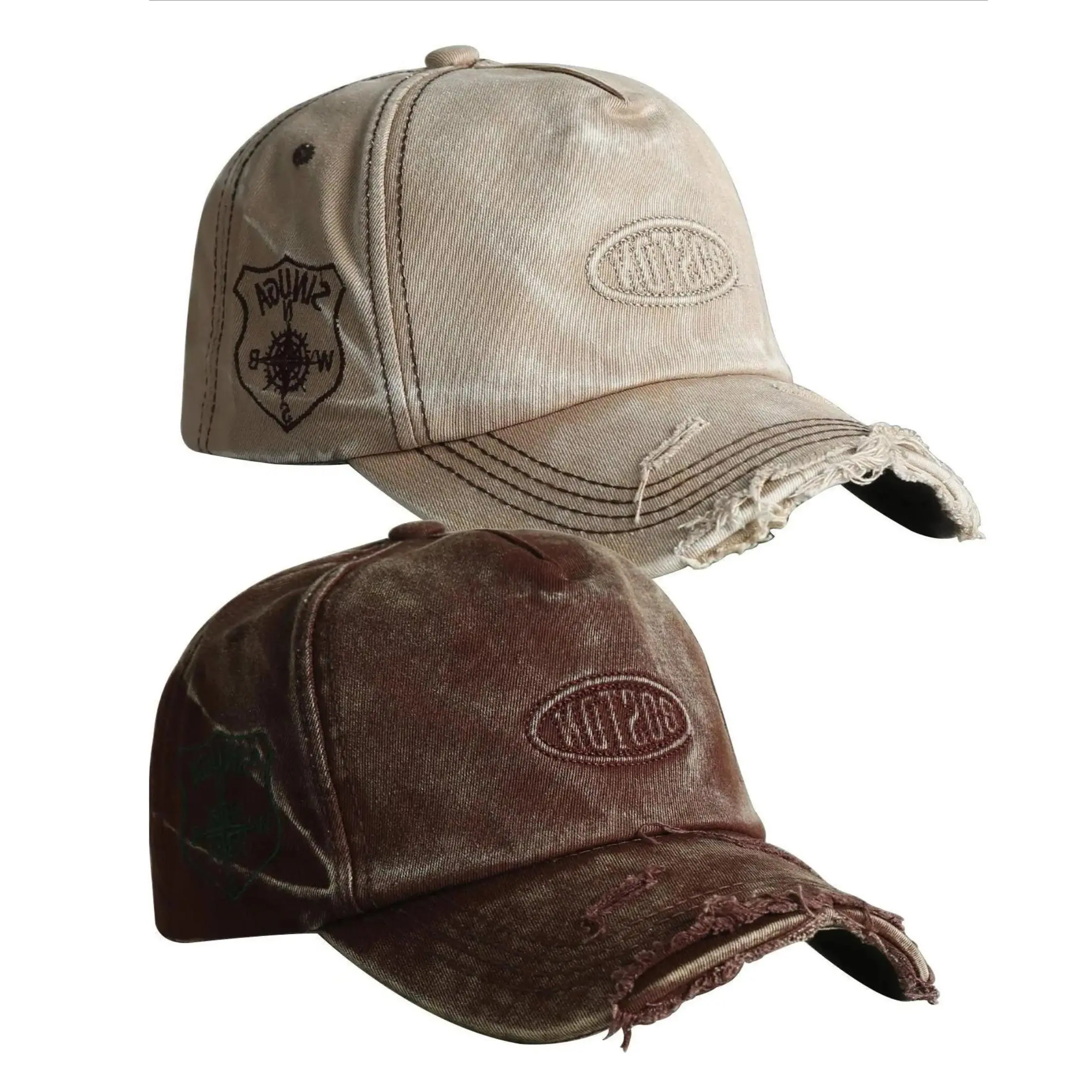 Hats for Men & Women, Vintage Washed Denim Cotton Baseball Cap, Retro Distressed Soft Top Accessory for Sun Protection, Men's Accessories, Accessories For Women