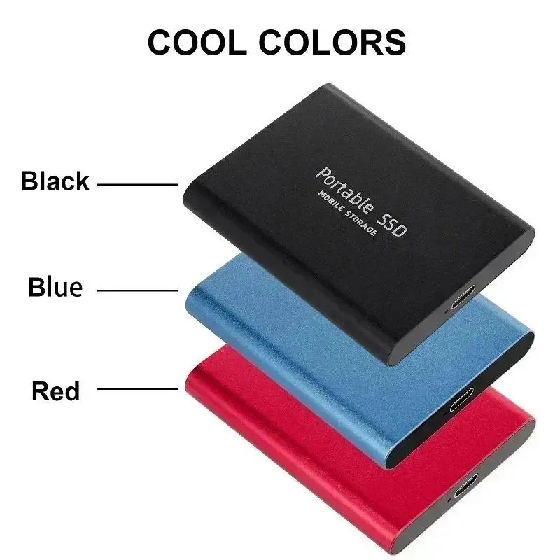 for Pc/Laptop/Mac/Phone Solid State Disk 1TB External Hard Drive Portable SSD Power Banks built-in lightning