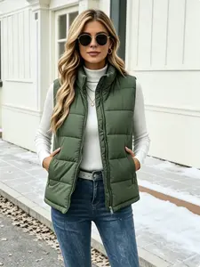 Women's Sleeveless Jacket, Fall & Winter Fashion Warm Thick Gilet, Outdoor Casual Sports Vest, Elegant Slim-Fitting Outer Vest