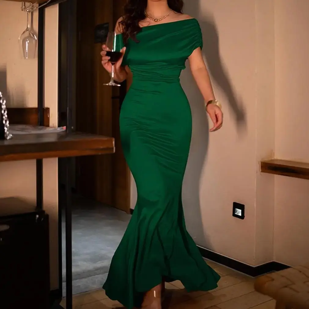 Women’s Sleeveless Bodycon Evening Dress, Elegant Off Shoulder Long Formal Party Maxi Dress