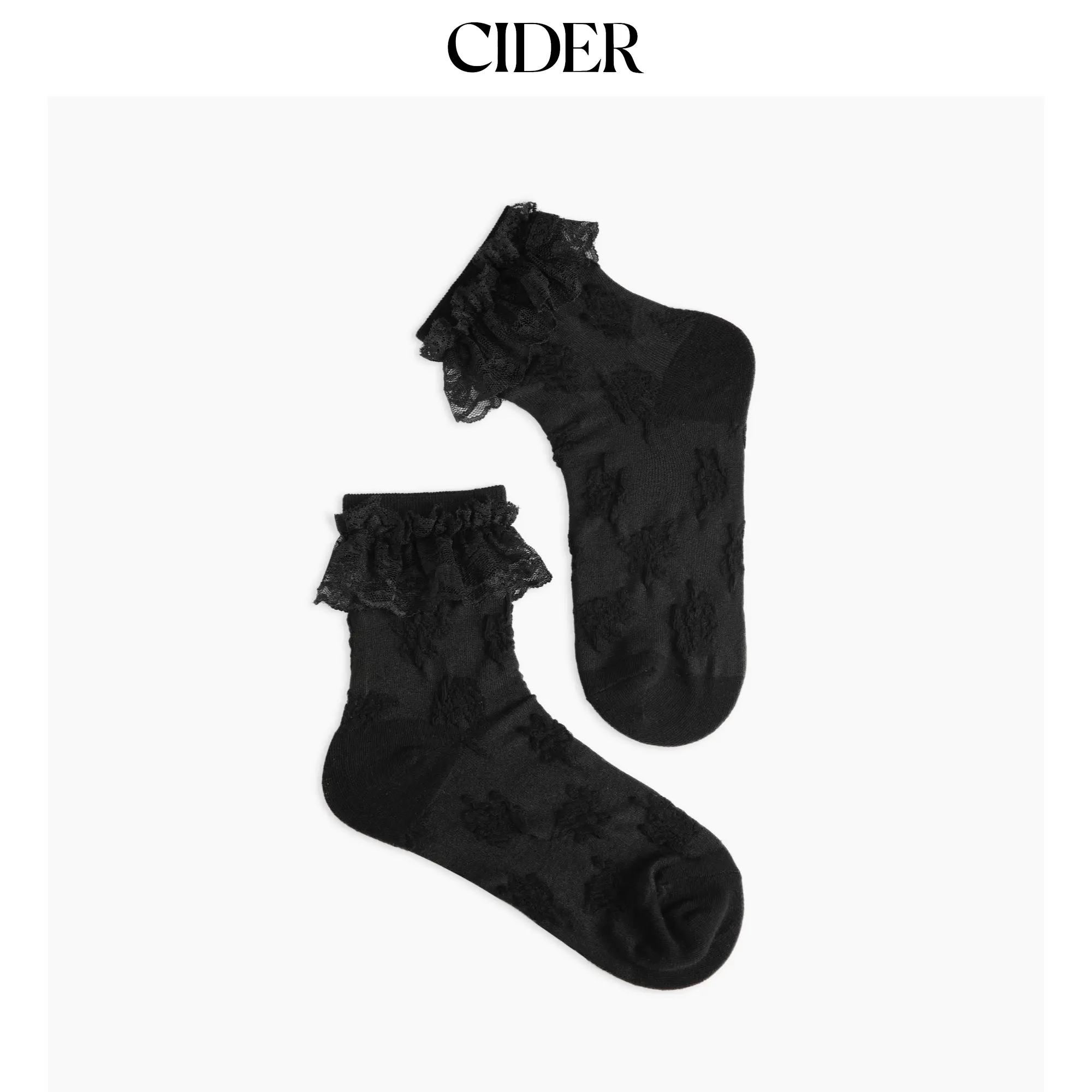 Cider [2 colors, size One Size-One Size] Lace Trim Socks SohoChic