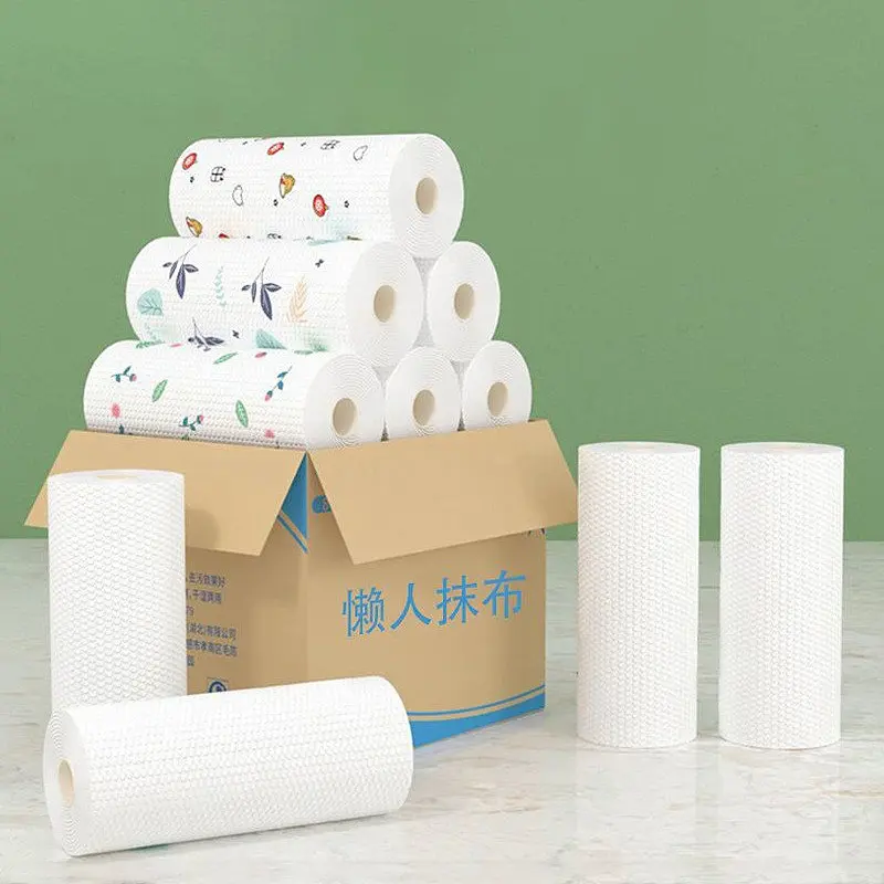 Wood Pulp Absorbent Cleaning Cloths - Home Cleaning Supply, Disposable Dish Cloths, Household Disposable Items, Kitchen Cleaning Towels