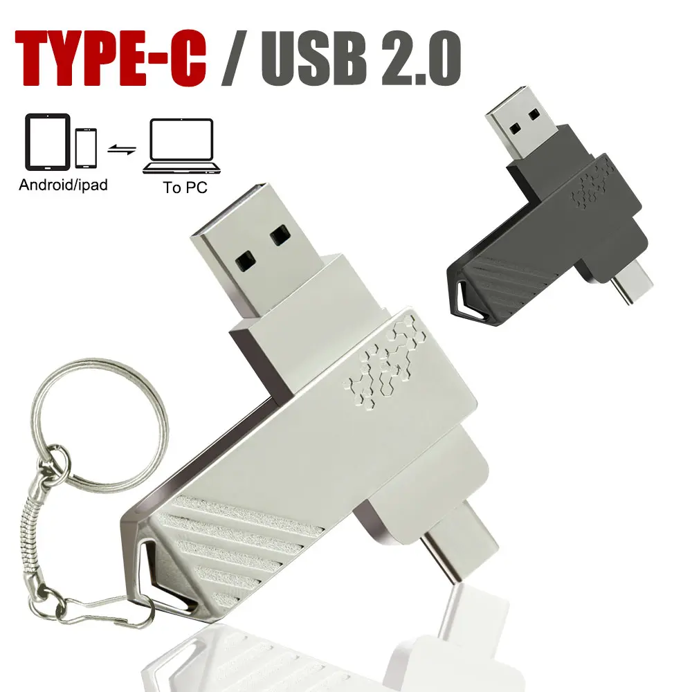 High Speed Solid State USB Drive 1TB Mobile Phone Hard Drive Type-C Dual Interface Mobile Computer Large  flash   Capacity USB Drive
