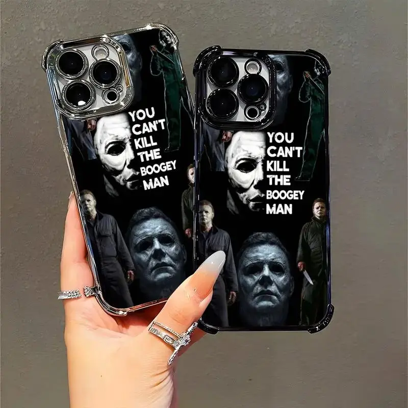 Halloween Phone Case for Horror Movie Fans Featuring Michael Myers from Halloween with "You Can't Kill the Boogey Man" Quote,for iPhone 11 12 13 14 15 16 17 Pro Max Plus phone case,Phone Accessories,Gift for him/her Protective Cover Protection Casing