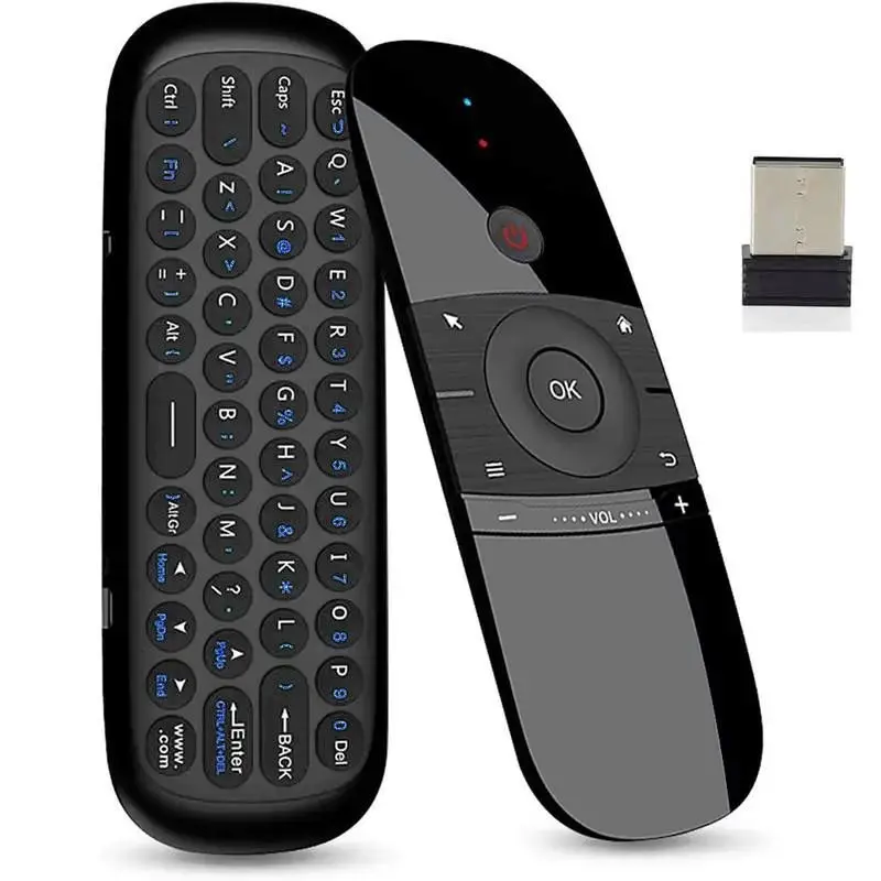 W1 Air Mouse Remote Control with Keyboard, IR/RF TV Remote for Android TV Box/PC/projector/htpc/all-In-One Device