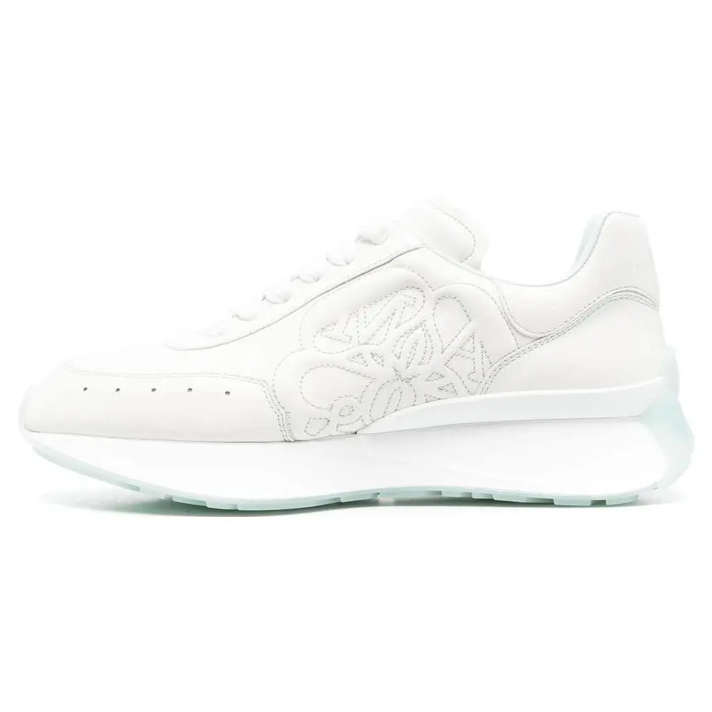 Men's Alexander McQueen Sprint Runner Leather Lace-Up Low-Top Sneakers - Cushioned, Fashionable, Lightweight, Trendy Walking, Casual Sneakers - House White Official Verifiable Maison Mihara Shoes with Credentials & Global Authentication, Fashionable Sneak