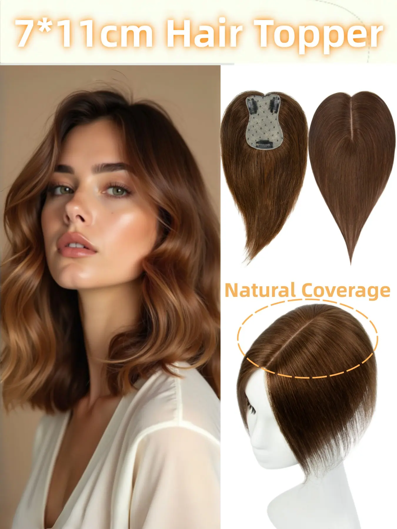 7x11cm Lace Net with 3 Clips, Invisible Hair Cover, Natural Look, Easy Installation, Perfect for Weddings, Parties, Festivals, Daily Use