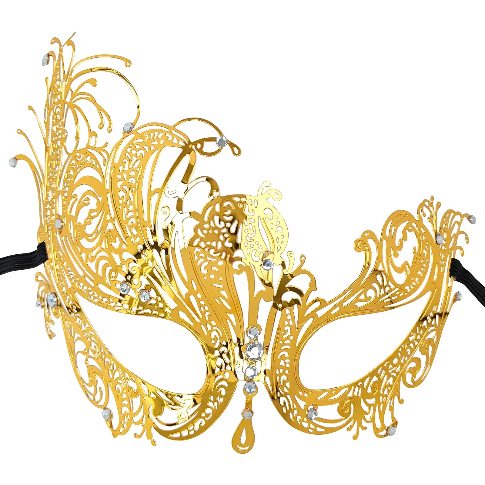 Gold Venetian Masquerade Mask for Women, 1 Piece Halloween Masquerade Mask, Luxury Masquerade Ball Mask for Halloween, Christmas, Party Accessory