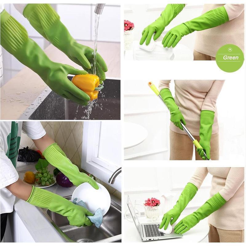 Valentine’s Day Gift for Him & Her 3 Pairs Non-Slip Durable Dishwashing Gloves | 15" Long-Cuff XL Size 3Colors Rubber | Flexible Kitchen Household Cleaning Gloves Valentine’s Day Gift for Him & Her 3 Pairs Non-Slip Durable Dishwashing Gloves | 15" Long-Cuff XL Size 3Colors Rubber | Flexible Kitchen Household Cleaning Gloves