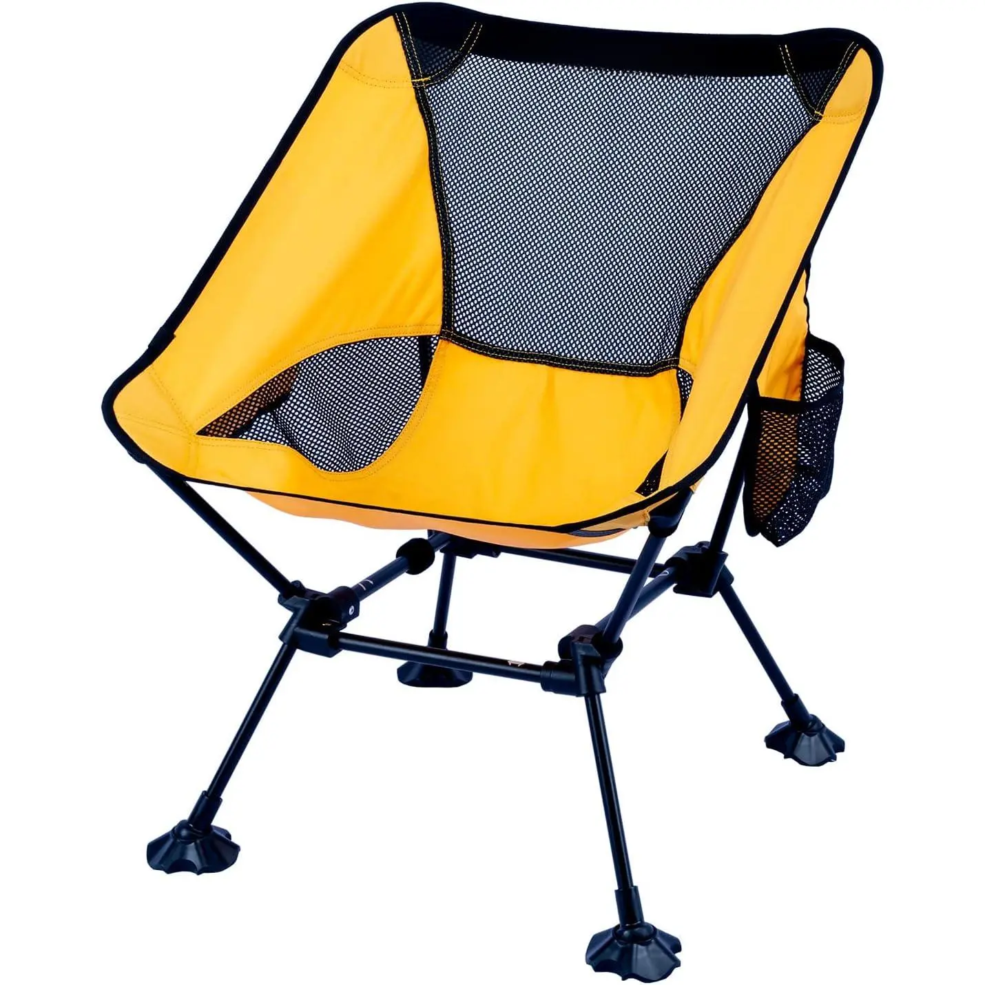 Baby & Maternity Single Seat Folding Chair, Ultralight Compact Camping Beach Chair with Anti-Sink Legs, Large Feet and Back Support Webbing (Yellow-Square Frame)