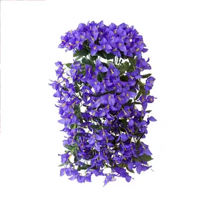 Artificial Bougainvillea Silk Flowers, 4-Piece Set for Outdoor Decoration, UV-Resistant Hanging Silk Vines, Perfect for Front Porch