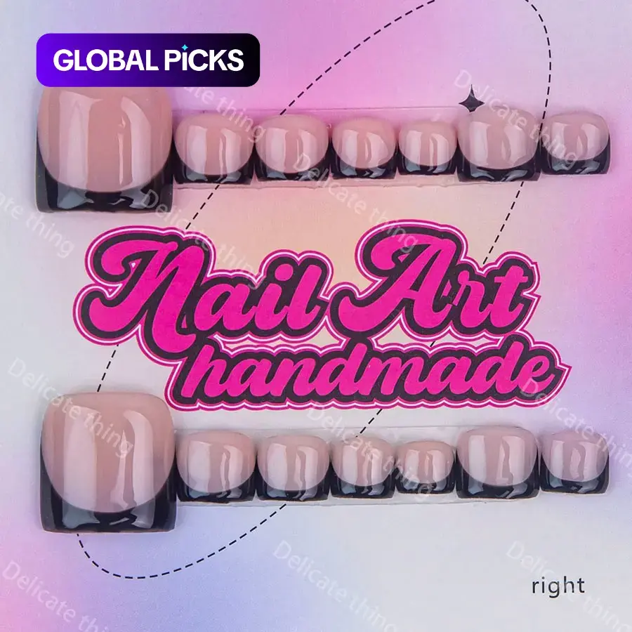 Delicatething Y2K Handmade Press-On Toenails, DIY False Toenails, 4 Sizes (XS/S/M/L), Cute Toe Nail Set for Beach Vacations #GLOBAL PICKS