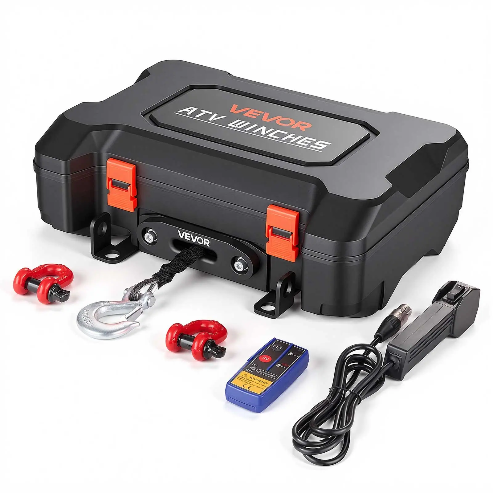 【Summerfinds】VEVOR 12V DC Portable Electric Winch (3500 lbs) for ATV/UTV Users, Aluminum Alloy Frame, 32.8 Ft Synthetic Rope, Wireless/Wired Remotes, Box-Style Recovery Kit, Off-Road Pulling, 17.5x14.8x5.9 in, 29.3 lbs, Flexible Recovery Reach, IP55