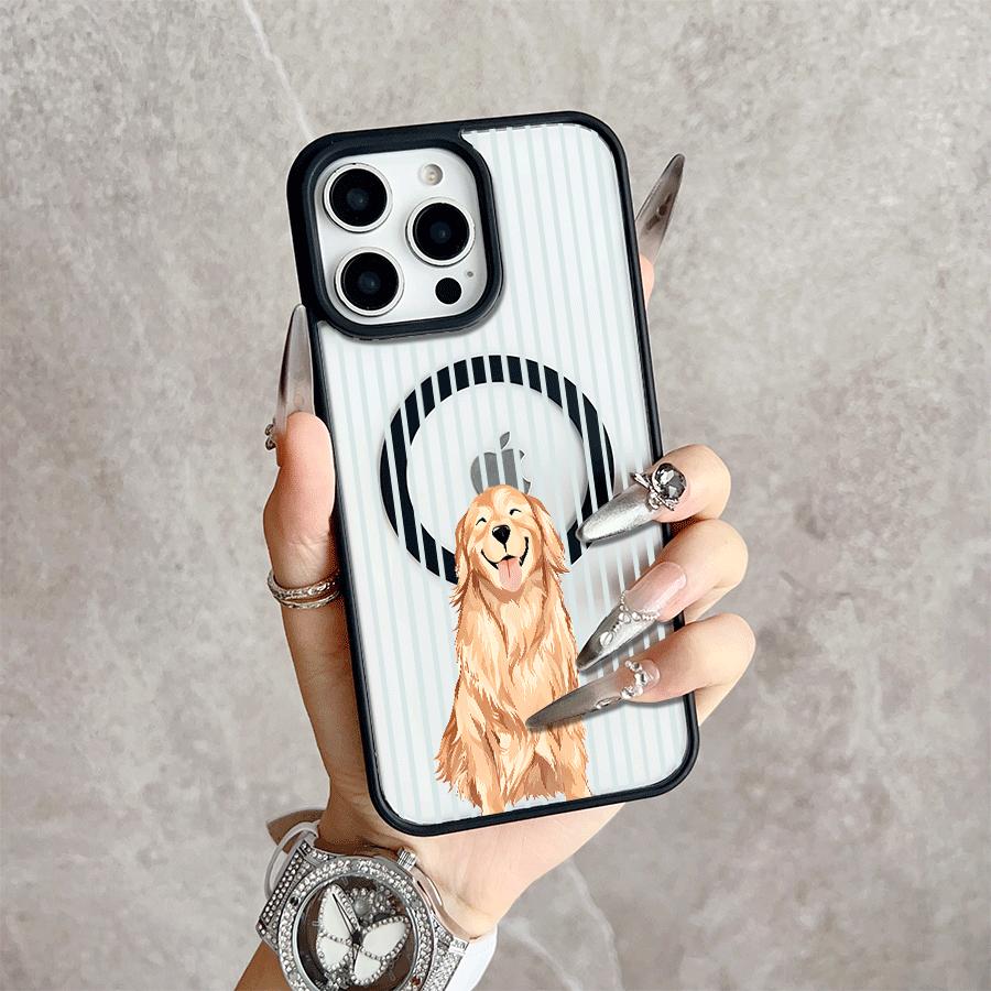 Dog Portrait Magnetic Snap Case for iPhone 17/16 Pro Max 15 Pro 14 13 12 Mini 11 XR XS Plus SE Shockproof Slim Protective Cover