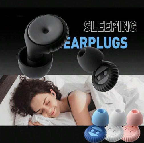 Sleep noise cancelling earplugs, equipped with 2 pairs of replacement earplugs, soft and waterproof, reusable, suitable for home, snoring, work, household essentials, travel essentials, bachelor party gifts, personalized Easter gifts for men and women, te