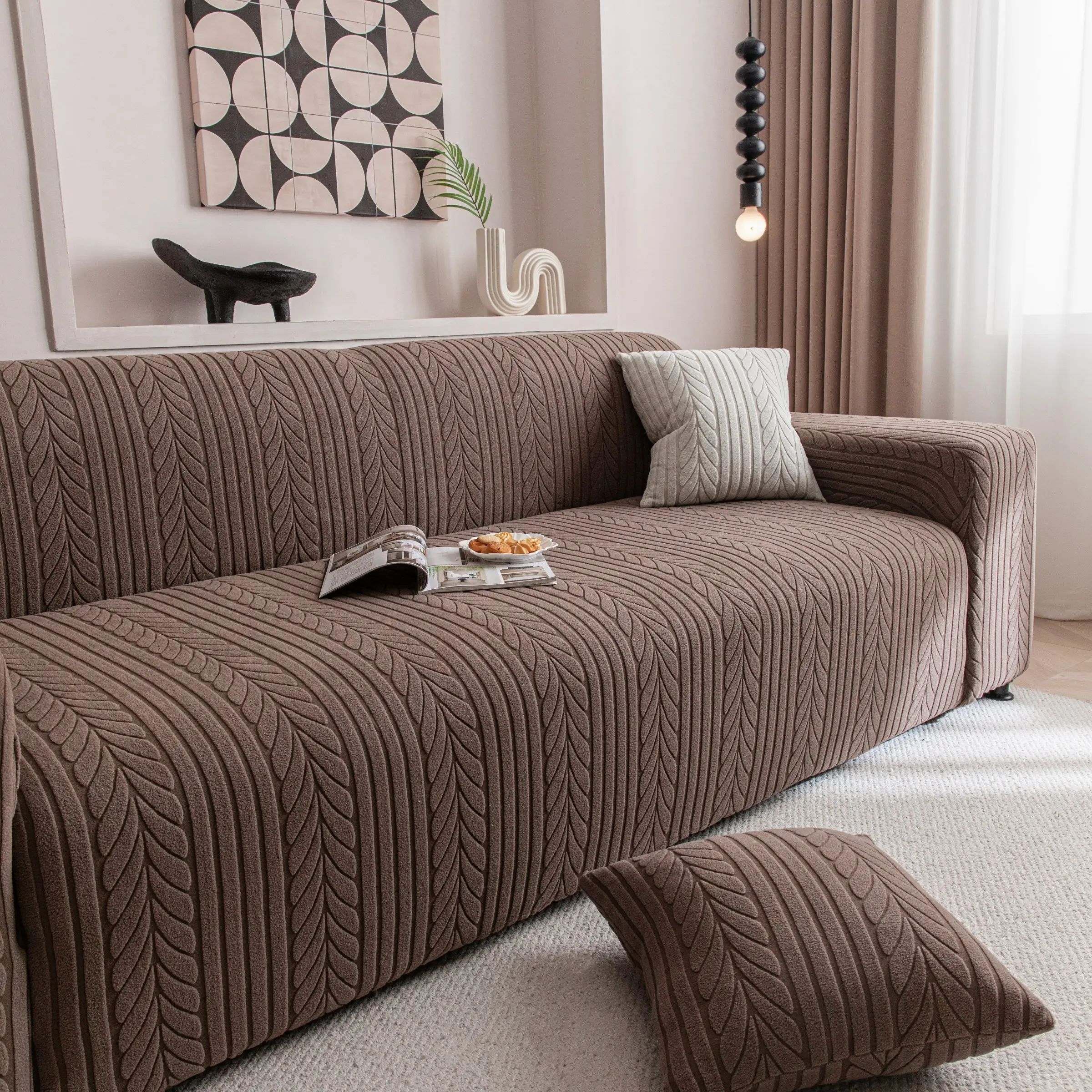 Easy-Going Stretch Couch Cover for Sofa,Dustproof Elastic Sofa Slipcover, Soft and Comfortable Sofa Protector for Office, Living Room & Home Decor, Stretch Couch Cover, Stretchable Sofa Cover, Sofa Furniture Slipcovers