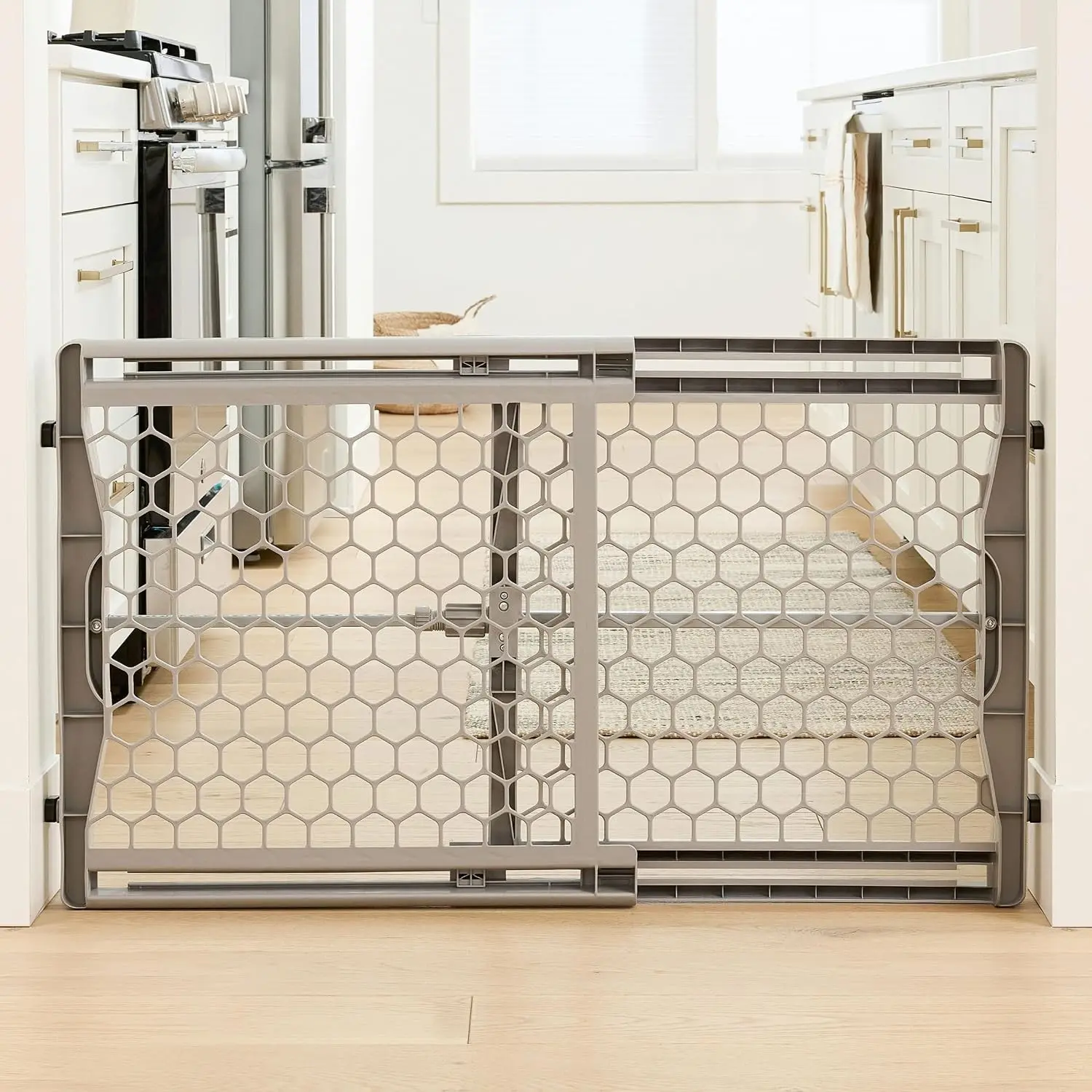 Baby Safety Gate - Adjustable Width 28"-42" Expandable, Pressure-Mounted for Doorways/Bottom of Stairs, 30-Year Tested Safe, American-Designed & Owned for Toddlers/Pets, Full Height