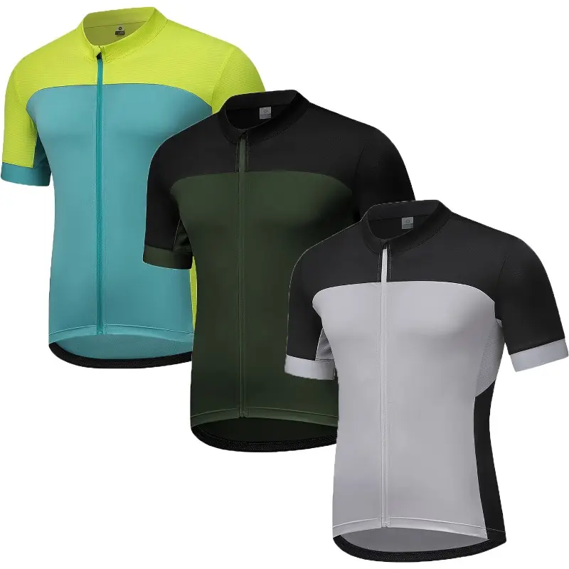 1/2/3 Pack Men's Color Block Short Sleeve Cycling Jersey Full Zip Quick Dry Breathable UV Protection Bike Bicycle Riding Athletic Sport Tops Multi Color Combo