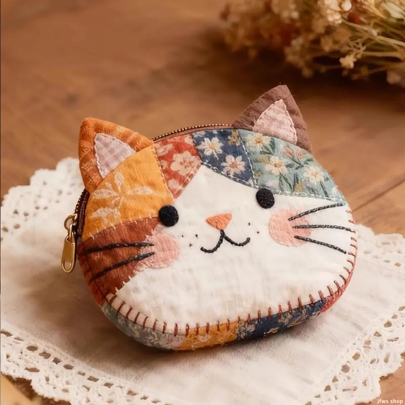 2026 New Japanese Colorblock Animal Coin Purse for Women, Casual High-Capacity Lightweight Versatile Zipper Bag, Makeup Pouch & Stationery Organizer, Coin Holder for Daily School Use