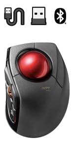Trackball Mouse, 2.4GHz Wireless, Finger Control, 8-Button Function, Smooth Tracking, Ergonomic Design, Optical Gaming Sensor, For Windows11 and macOS