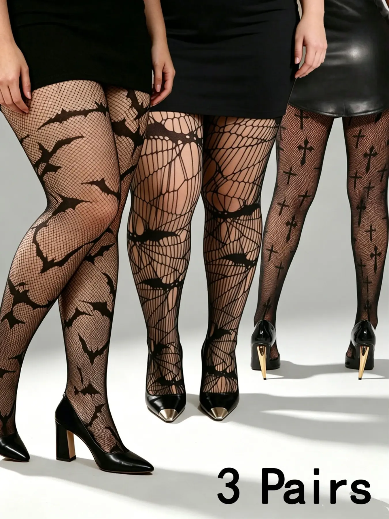3 Pairs Fishnet Stockings, Sexy Women's Tights, Underwear Clothing, Perfect for Holidays and Parties, Ultra-Thin, All-Season Wear, Boost Confidence