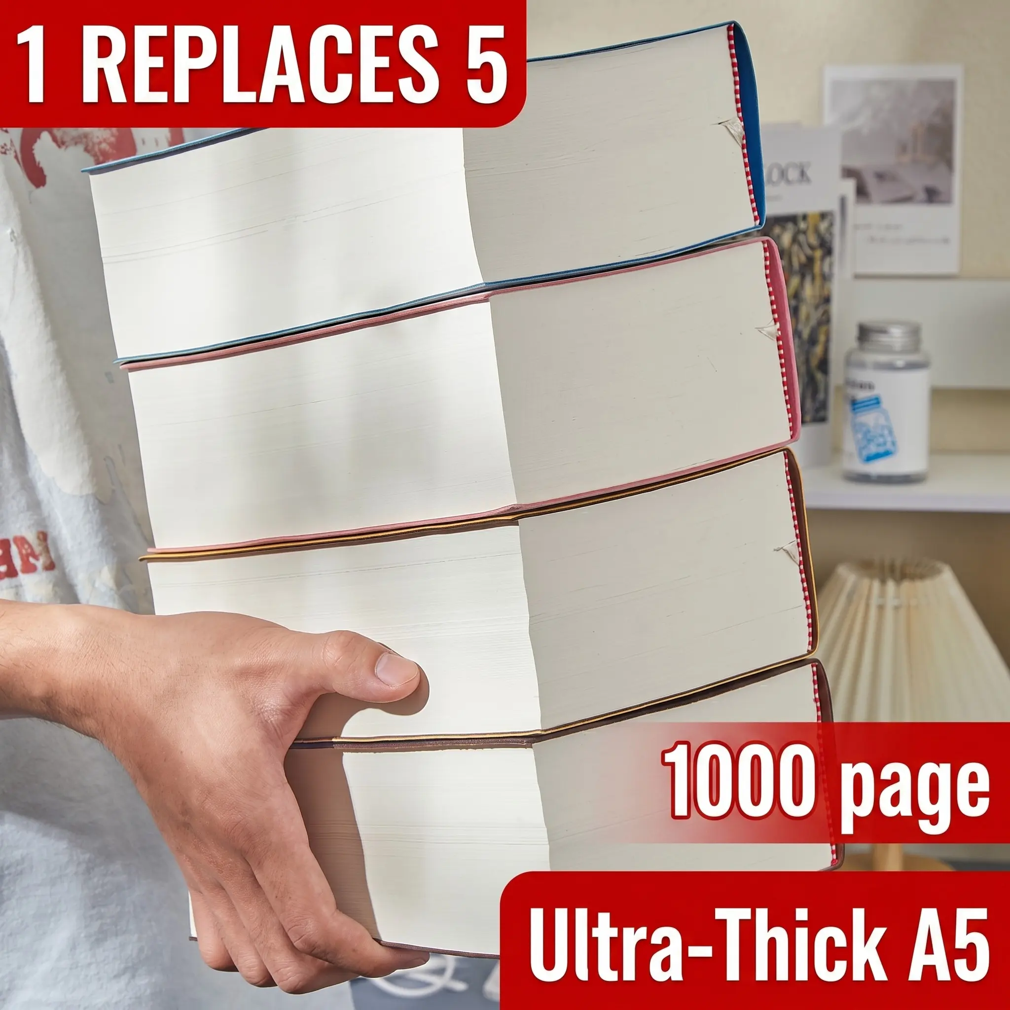 1000-Page 3.15" Thick A5 Blank Sketching Notebook | 1 Replaces 5! Lasts 2+ Years | Durable Premium Soft Cover Leather & 180gsm Blank Paper | Perfect Gift for Professionals, Creatives, Students & Journaling Enthusiasts