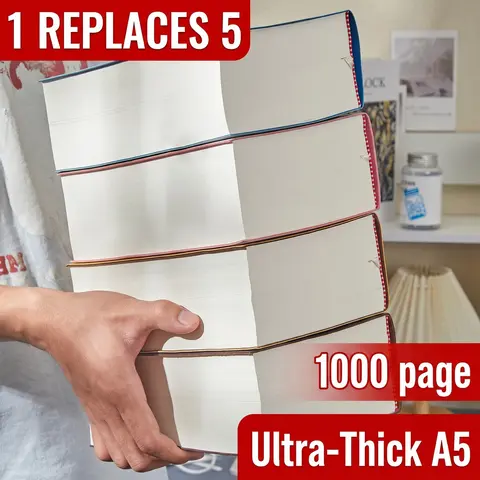 1000-Page 3.15" Thick A5 Blank Sketching Drawing Notebook | 1 Replaces 5! Lasts 2+ Years | Durable Premium Soft Cover Leather & 180gsm Blank Paper | Perfect Gift for Professionals, Creatives, Students & Journaling Enthusiasts