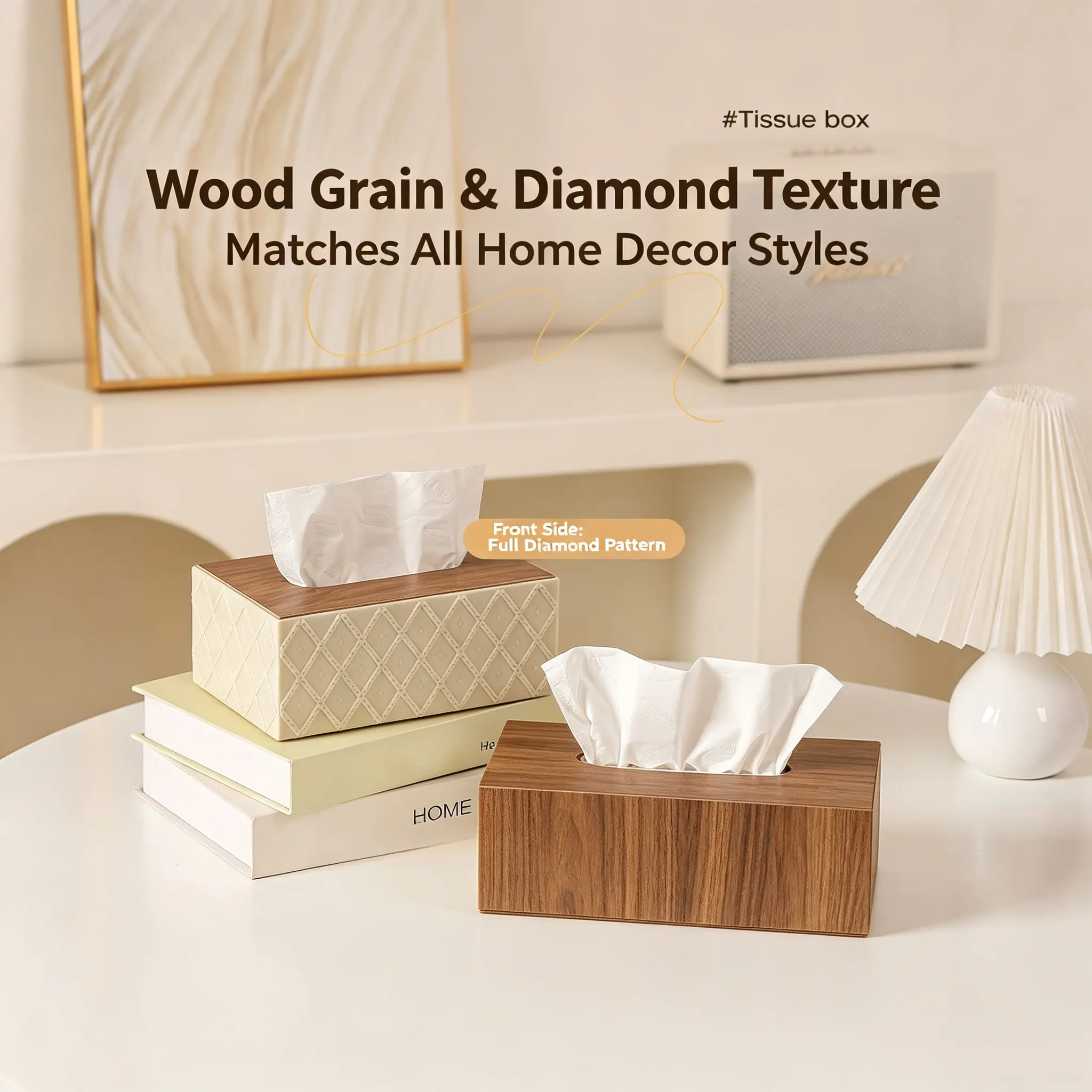 Wooden Tissue Box Cover, Minimalist Tissue Holder with Lid, Decorative Napkin Dispenser for Living Room, Bedroom & Office Decor