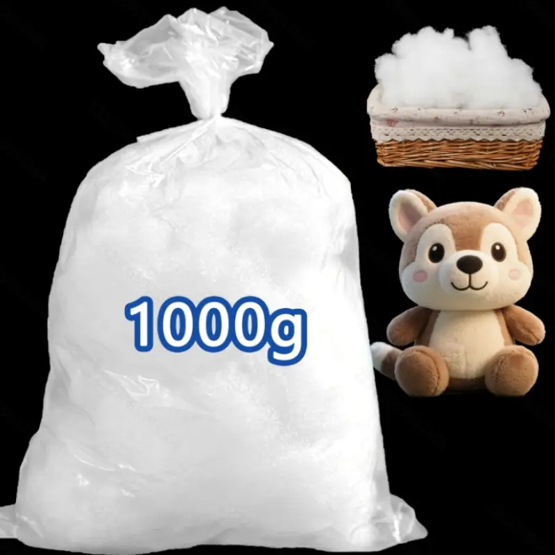 1000g Ultra-Fine Polyester Fiber Fill, Soft and Plush High-Resilience Pillow Core Material, DIY Stuffed Toys and Pet Bed Filler, Christmas Snowflake Decor