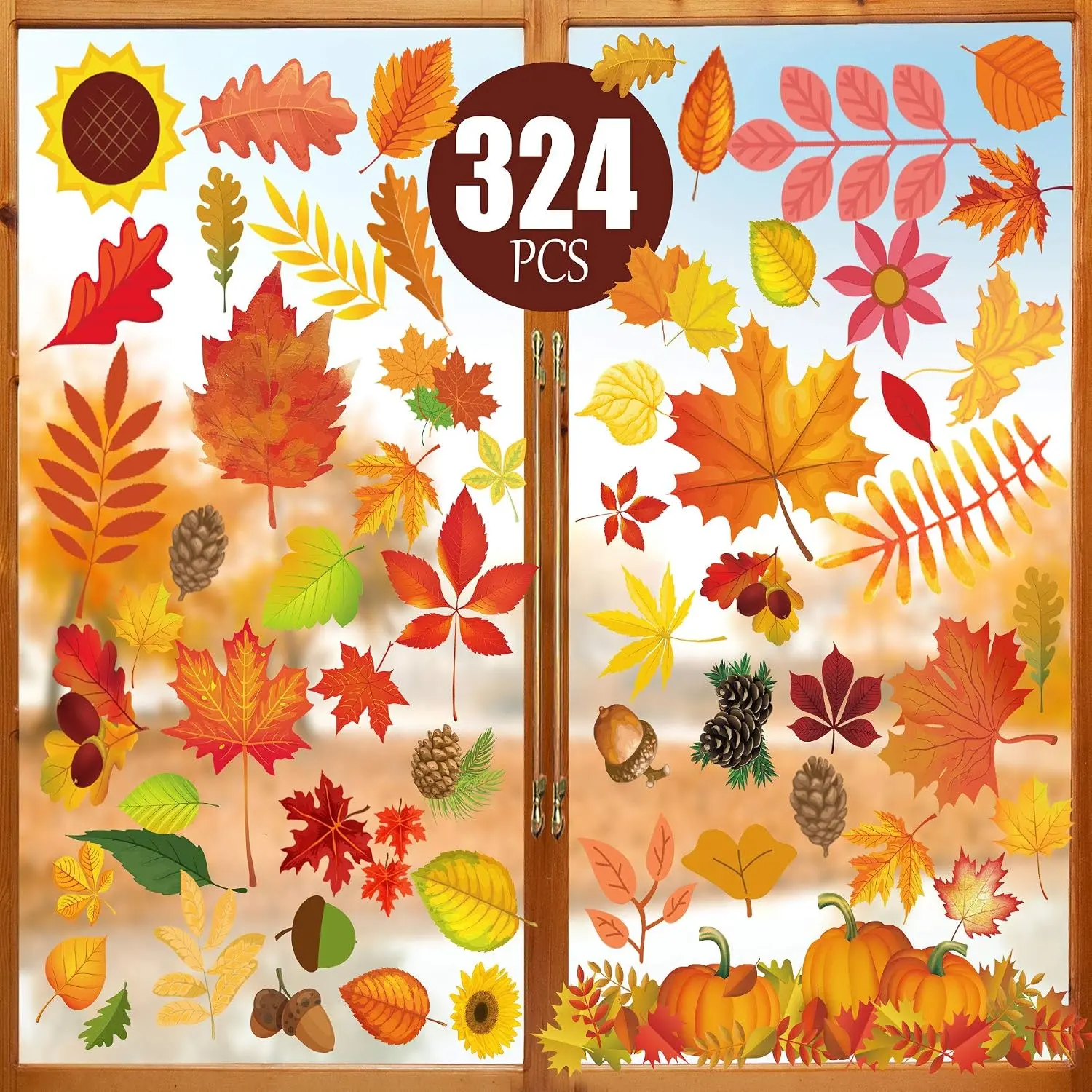 Fall Decorations 324 count Fall Window Clings Stickers Decorations | Fall Window Clings Stickers Decorations for Glass Thanksgiving Autumn Decor for  Office Classroom