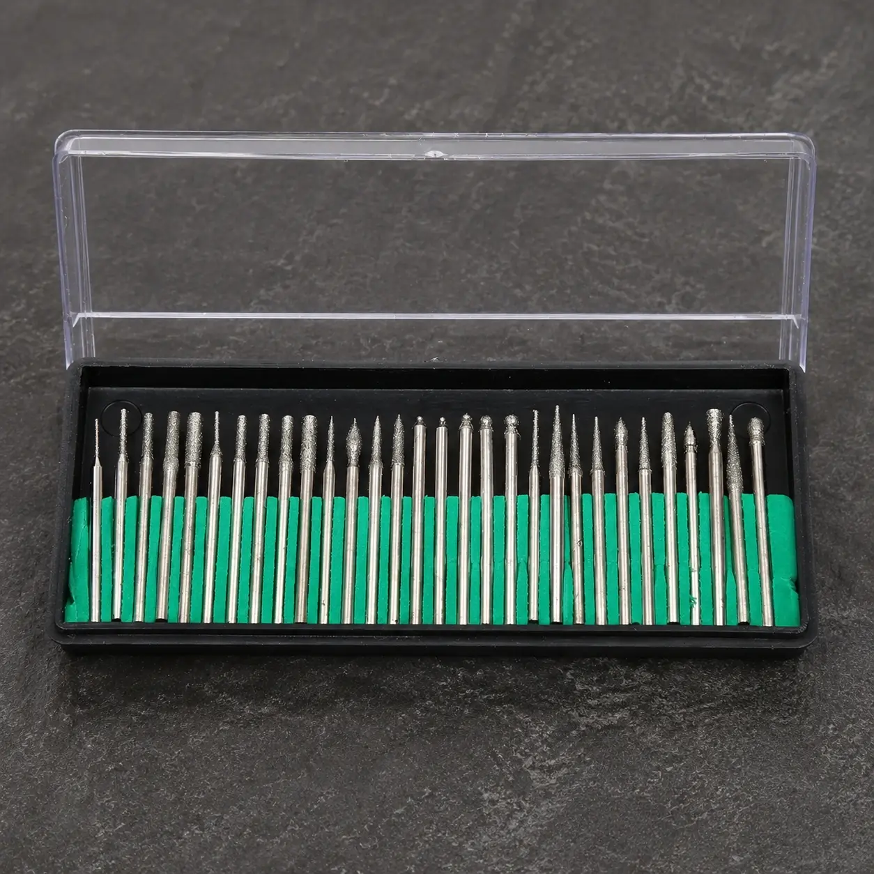 3mm Shank Diamond Burr Set, 30pcs High Precision Rotary Tools for Engraving Polishing Grinding, Professional Electric Die Grinder Accessories, Jewelry Stone Glass Wood DIY Craft Making
