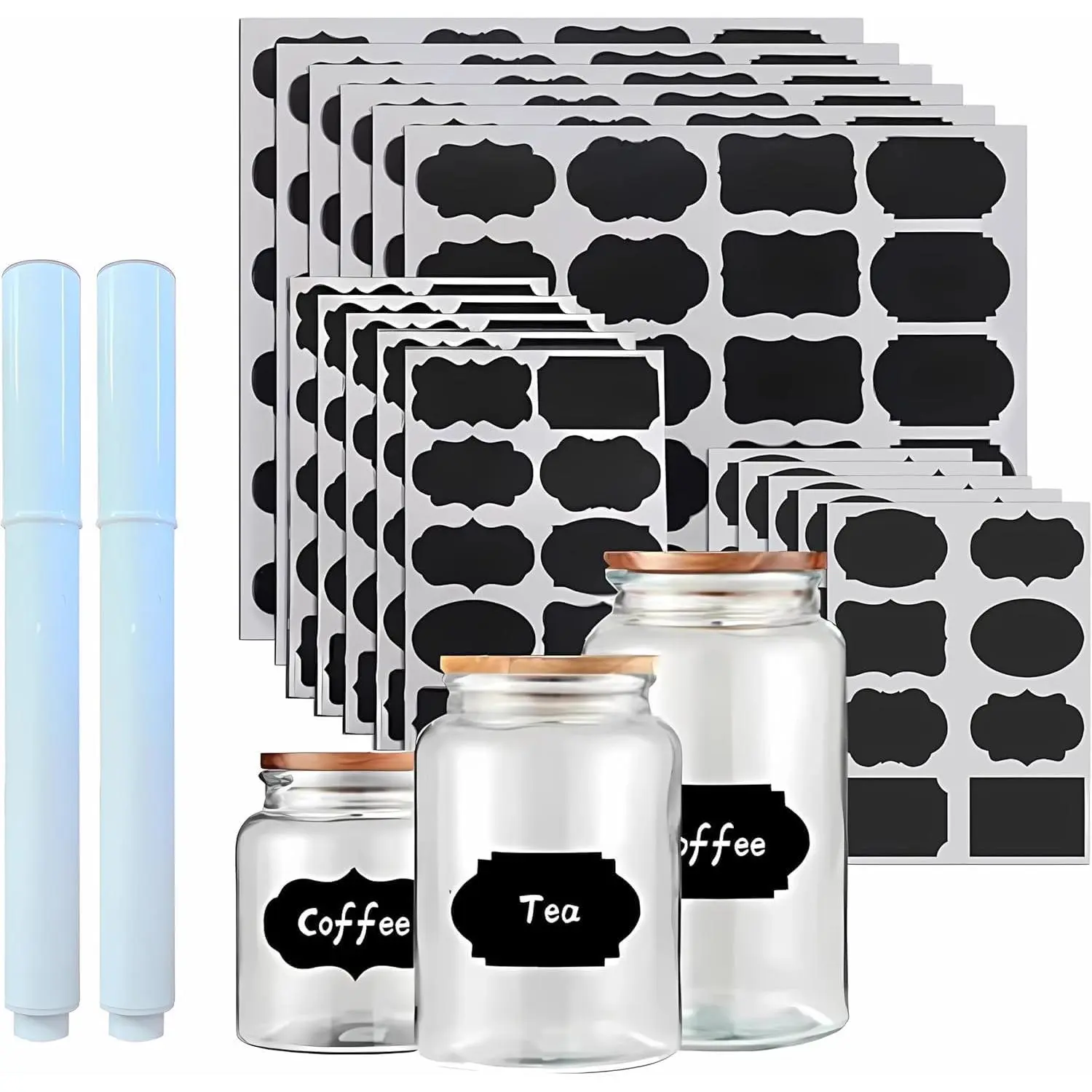 244 count Chalkboard Labels with 2 Chalk Marker Removable Labels | Erasable  labels for Jars, Craft Rooms,Storage, Pantry Containers and Storage Bin Organize Your  Kitchen