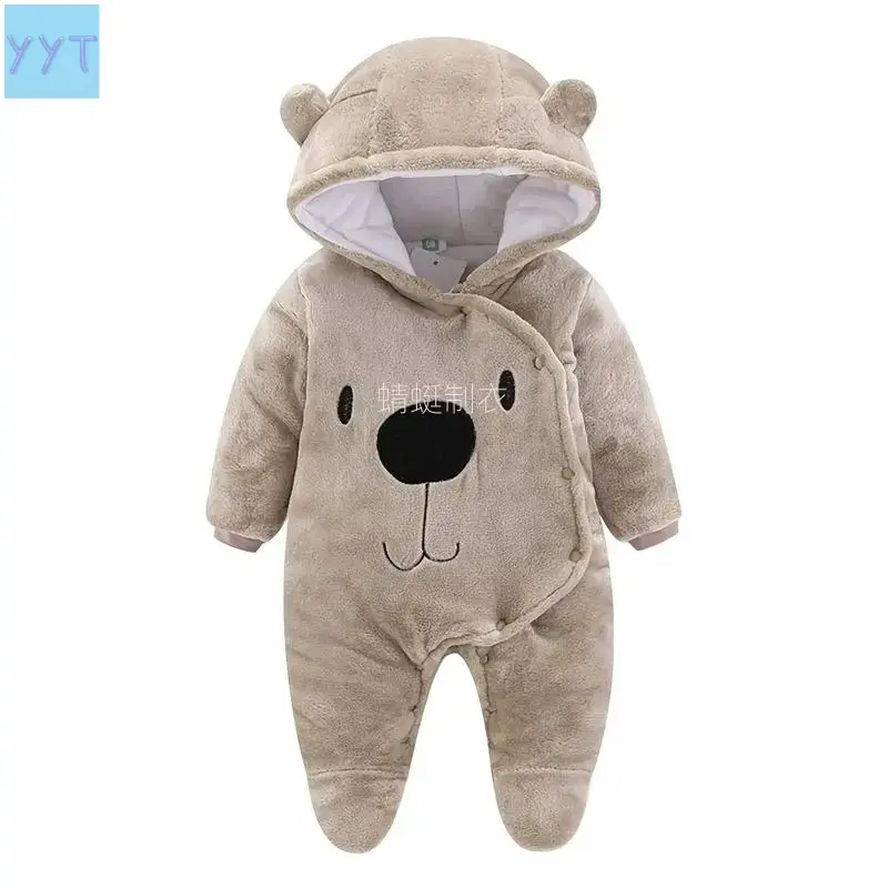 Baby Boy Clothes, Unisex Newborn-Infant 2-in-1 Hooded Fleece Snowsuit, Warm Winter Jumpsuit, Long Sleeve, Warmth
