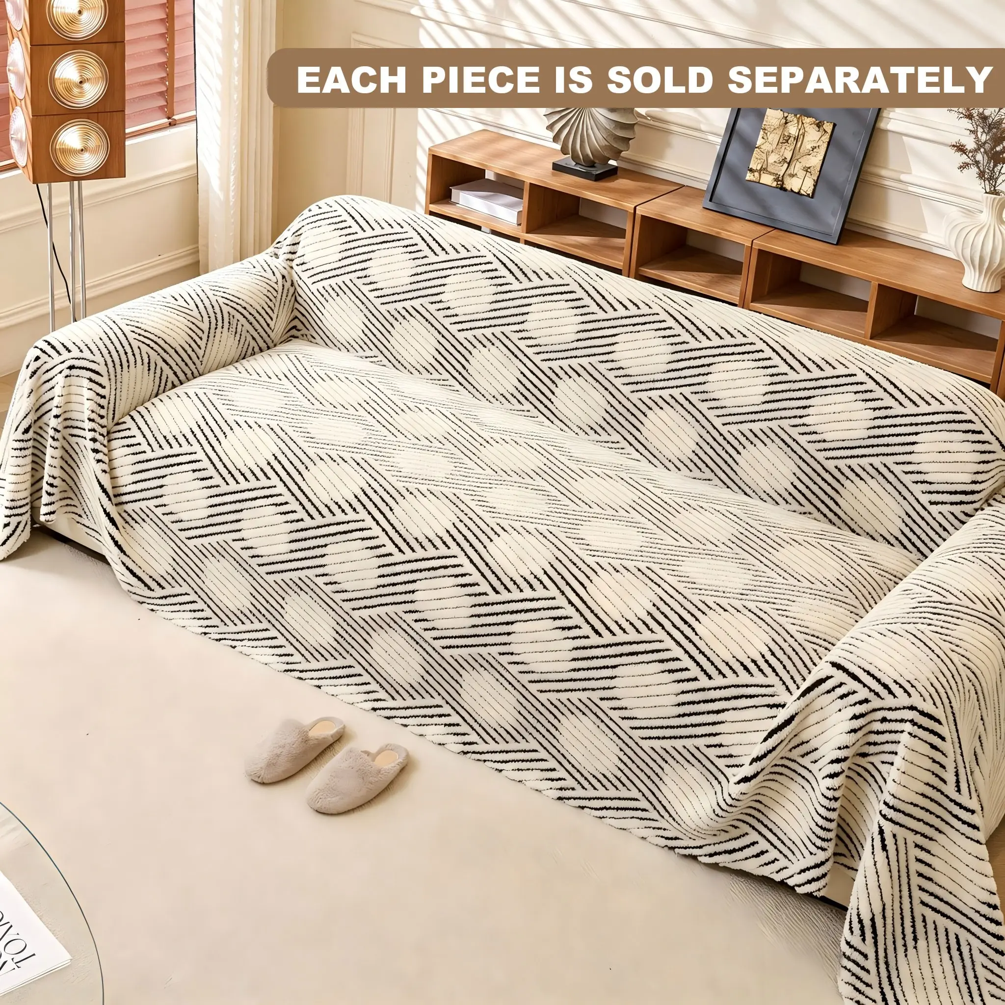 New Soft Cotton Velvet Sofa Cover, Comfortable and Durable, Ideal for Home Living Room Bedroom Hotel Dormitory, Dust-Proof and Soft Couch Protector, Dustproof Sofa Protector, Couch Slipcover