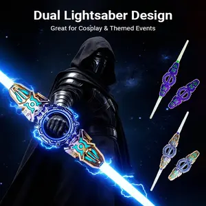 Light Up Sword, Retractable 24 Light Color Sword, Fire Spin Sword Double-Edged For Cosplay Costume spark lightsaber lightsaber laser sword