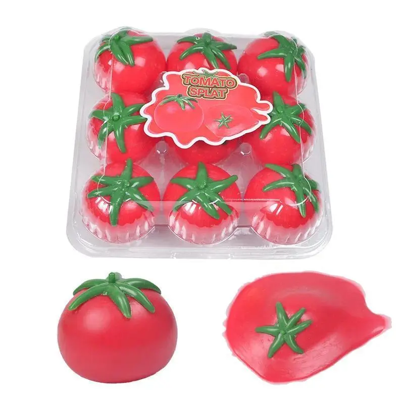 Summer  Taba Squishy Water Polo Tomatoes Water Fights Fruits Tomatoes Novelty Fidget Toys Falling Can't Be Broken Autism Toys