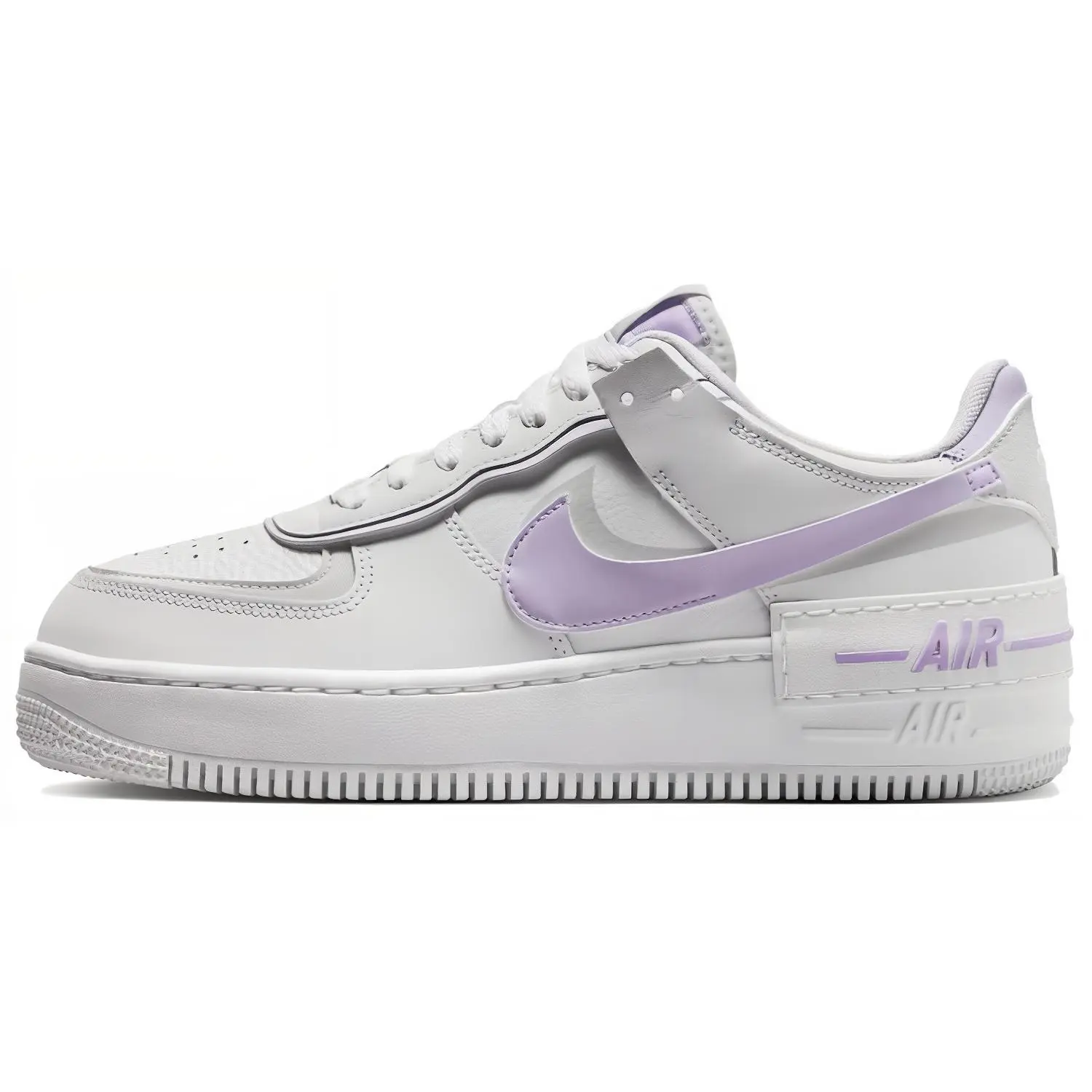 Nike Air Force 1 Shadow Low-Top Women's Sneakers in White and Purple Verifiable, with credentials and supporting global authentication