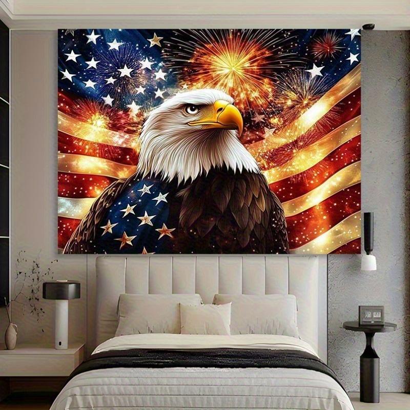 1pc a Patriotic Backdrop Featuring an Eagle And Fireworks for The 4Th of July - a Colorful Polyester Party Banner That Requires No Setup, Suitable for Indoor Or Outdoor Use During Celebrations, Bars