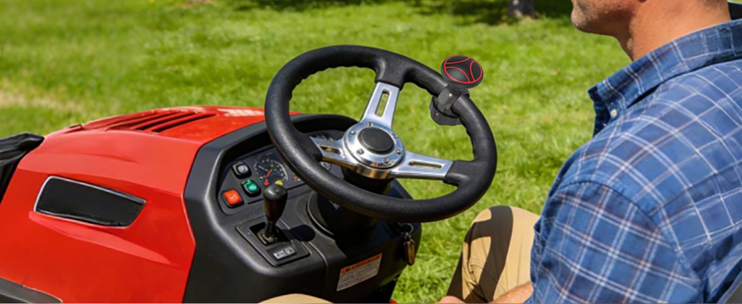 Tool Free Steering Wheel Knob, Suicide Knob for 3.45-4.9" Steering Wheel with Metal Bearing, Steering Wheel Knob Spinner for Cars, Mowers, Tractors, Boats, No Screws or Tools Needed (1Pack, Red)