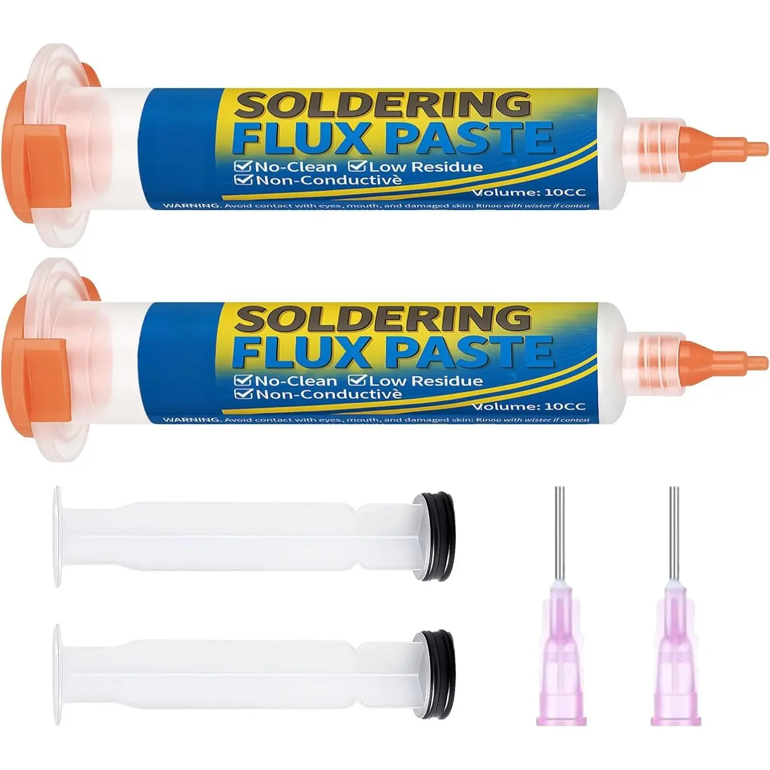 Soldering Flux Paste for Electronics Soldering, 2 count No Clean Flux for Soldering, PCB, BGA and SMD Repair, Solder Flux, Rosin Flux, Tin Soldering, Handy Flux , Soldering Supplies(10cc)