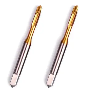 2 count M4 x 0.7 Spiral Point Tap,M2 HSS Titanium Coated,Spiral Point Plug Threading Tap,Metric Tapping Bit for Thread Repair (M4 x 0.7)