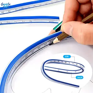 Flexible Dual-Scale Curve Ruler (cm/inch), Multi-Purpose Bendable Drawing Tool, Transparent Elastic Curve Edge for Geometry Drafting, Design Sketching, Craft Projects, Art Students & Office Use, Durable Portable Measurement Guide