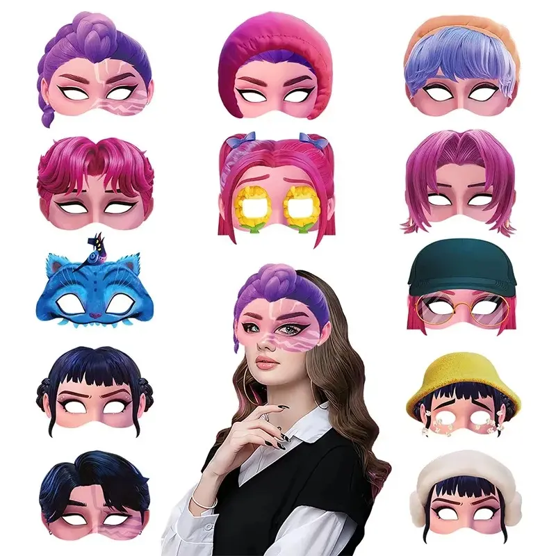 Fun Themed Party Masks, Cute Cartoon Character Half Face Masks for Birthday Celebrations, Selfie Props, Masquerade, Carnival, Halloween, Kids & Adults Costume Accessories