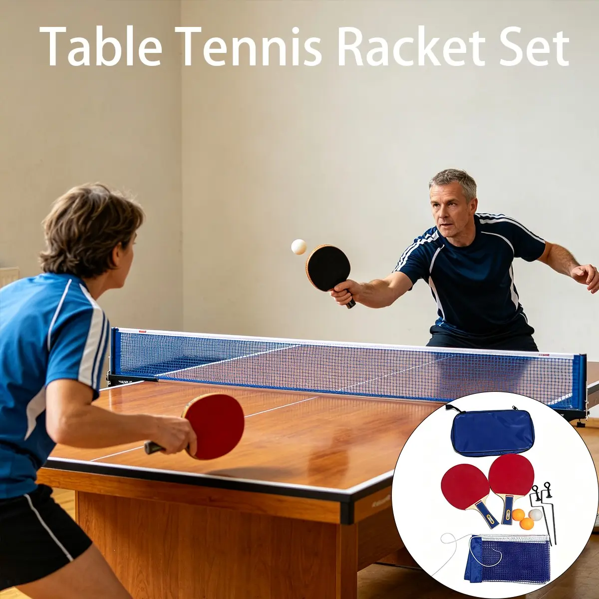 Table Tennis Training Set, Ideal Gift, Adult Training Equipment, Includes Paddle, Racket, Net, Stand, Balls, Perfect for Doubles Practice