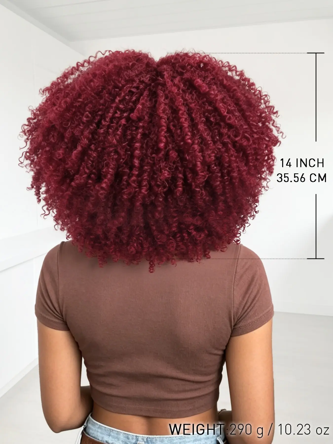 Afro Curly Wig with Bangs 12 Inches, Synthetic Afro Wig for Women, Heat Resistant Burgundy Short Kinky Curly Wigs, Ideal for Daily Party, Deep Curly Wig