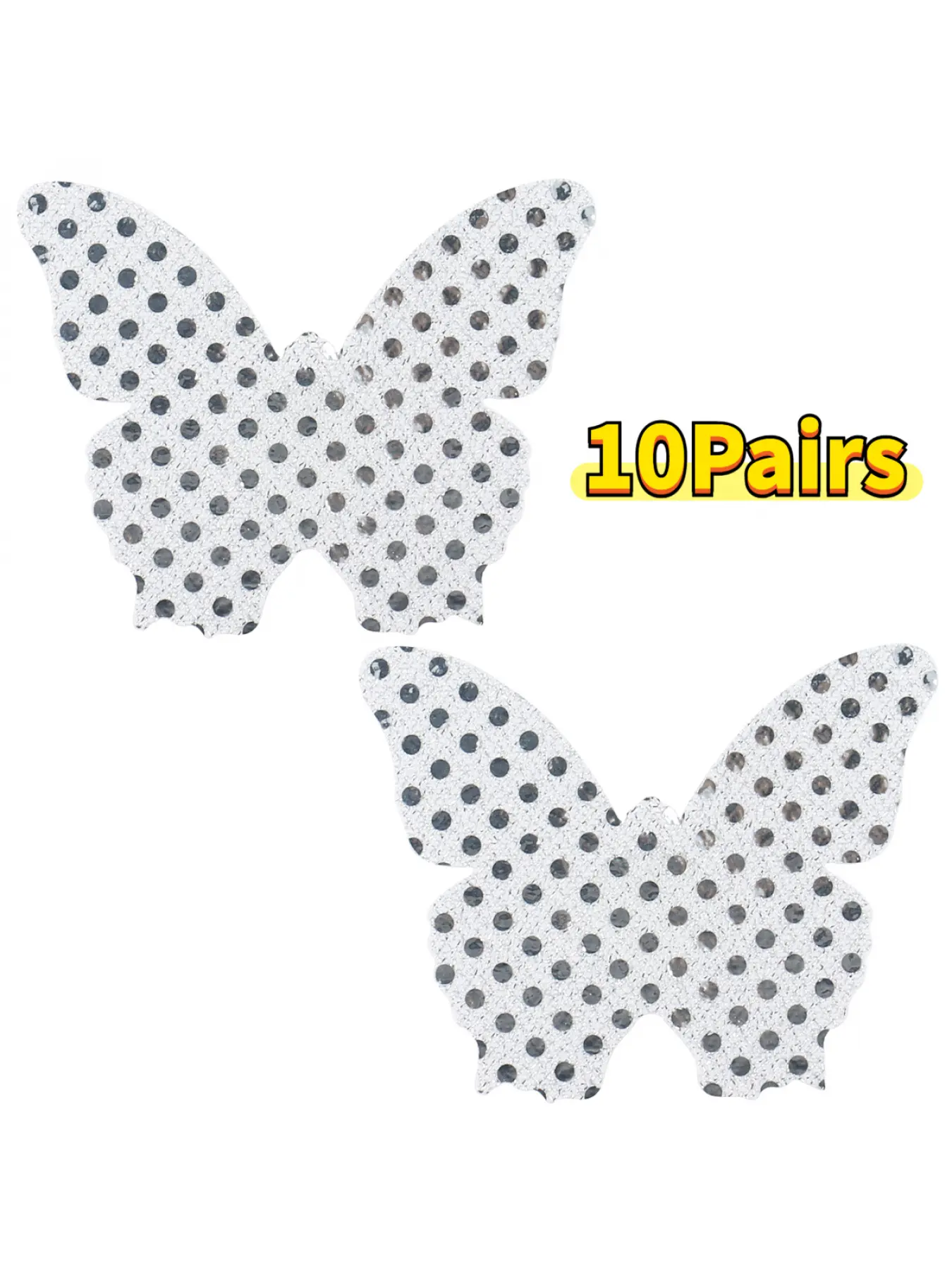 10 Pairs of Disposable Breast Pads, Anti-Projection, Shiny Film, Anti-Slip, Cute Covering Pads, Butterfly Bra Pads for Tank Tops