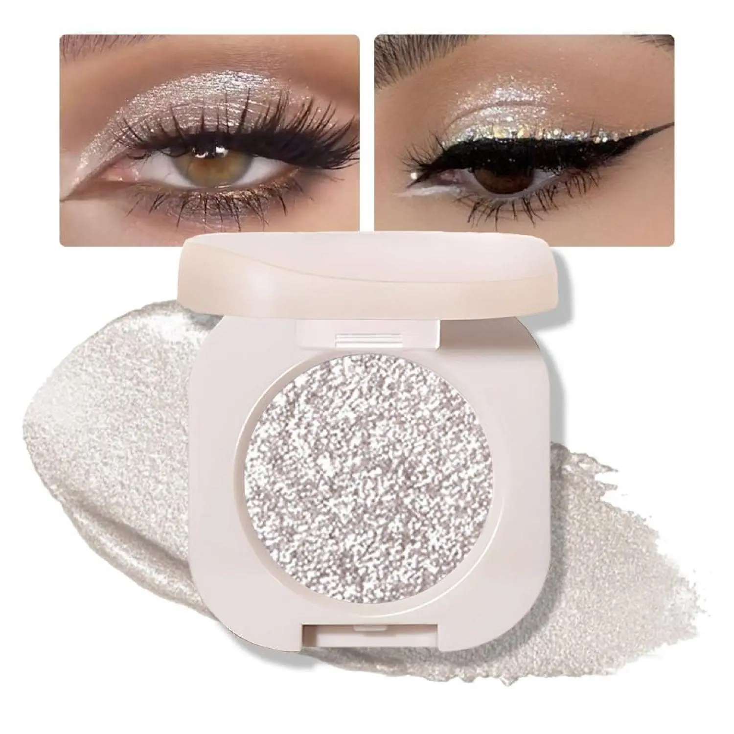 12-Color Shimmery Eyeshadow Palette - High-Pigment Pressed Powder Cosmetic, Cruelty Free Travel Size Makeup for All Skin Tones, Eye Shadow Powder