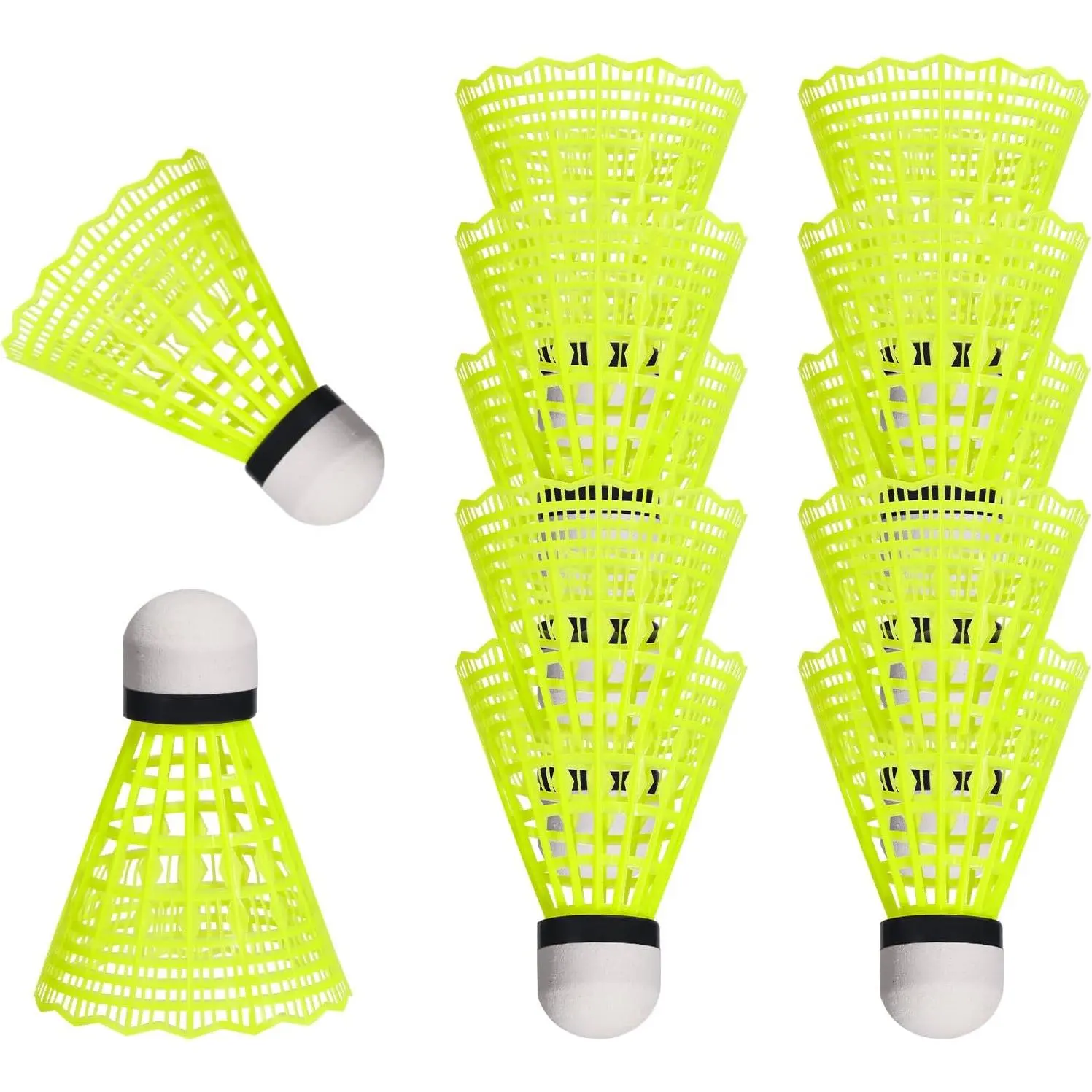 12 Pack Nylon Badminton Shuttlecocks Badminton Birdie Balls with Great Stability and Durability,Shuttlecock Indoor Outdoor Sports Hight Speed Training,Goose,Feather